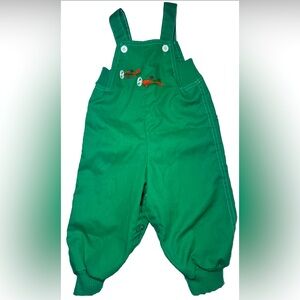 Buster Brown Vintage Green Airplane Overalls Size 12Months